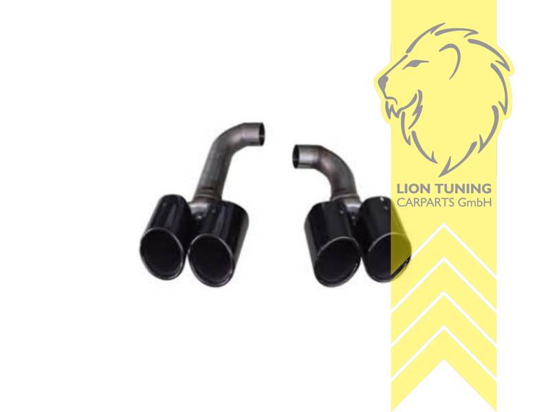 Endrohr duplex, schwarz, Rund, Edelstahl