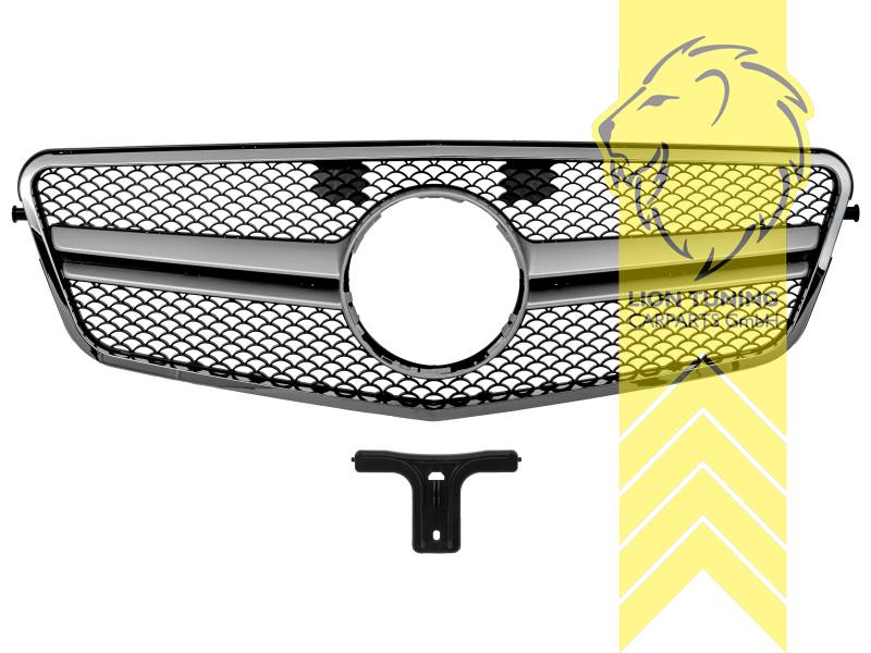 Original Mercedes Emblem wird übernommen, schwarz, silber, nicht geeignet für Fahrzeuge mit Distronic, ABS Kunststoff, Eintragungsfrei / als Ersatzteil verwendbar