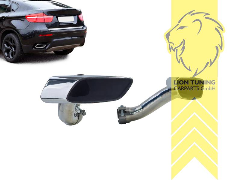 Endrohr duplex, chrom, Oval, Edelstahl