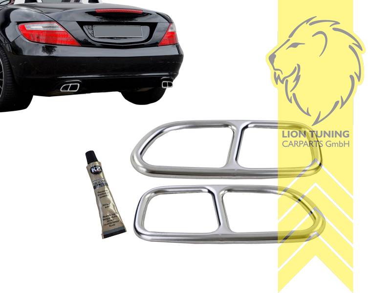 nur für 4 Rohr Diffusor passend, Endrohr duplex, chrom, Oval, Edelstahl