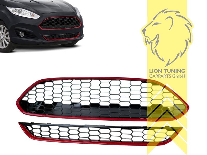 ohne Emblemaufnahme, schwarz glänzend, rot, ABS Kunststoff, Eintragungsfrei / als Ersatzteil verwendbar