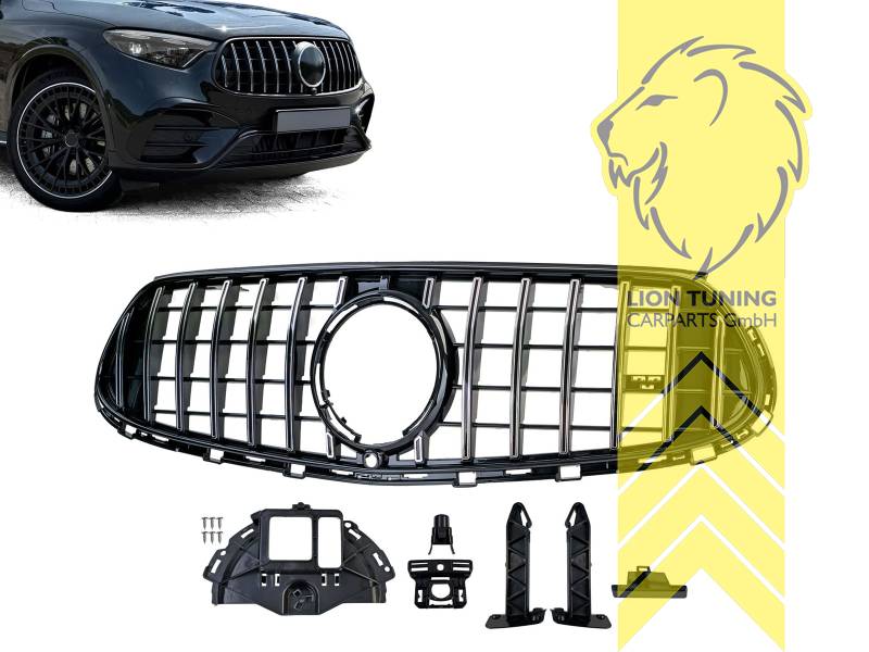 Original Mercedes Emblem wird übernommen, chrom, schwarz glänzend, auch für Modelle mit Kamera-System, ABS Kunststoff, Eintragungsfrei / als Ersatzteil verwendbar