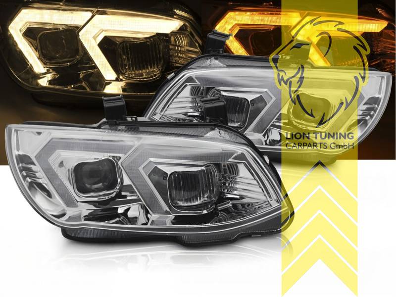 Xenon, HID, chrom, gelb LED, nicht für Fahrzeuge mit AFS oder Night Vision, Abblendlicht und Fernlicht in einer Linse D1S, elektrisch verstellbar - Stellmotor integriert, Eintragungsfrei / mit E-Prüfzeichen