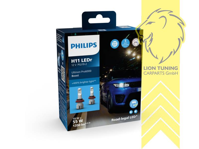 LED, 5800K, H11, 12 V, Eintragungsfrei / mit E-Prüfzeichen