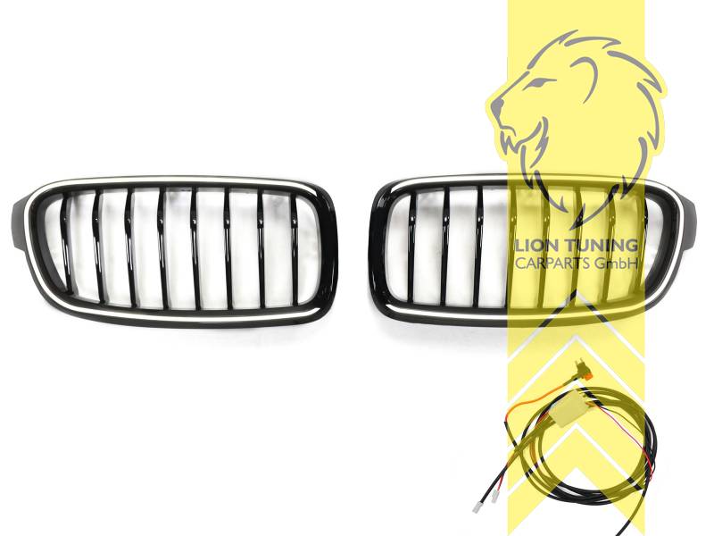 LED, schwarz glänzend, inkl. LED Tagfahrlicht, ABS Kunststoff, Eintragungsfrei / mit E-Prüfzeichen