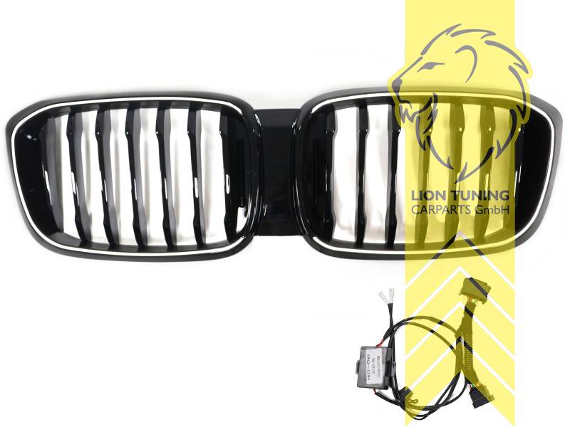 LED, schwarz glänzend, inkl. LED Tagfahrlicht, ABS Kunststoff, Eintragungsfrei / mit E-Prüfzeichen