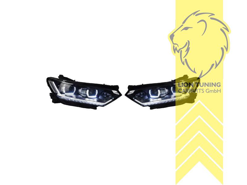 LED, mit LED Blinker, schwarz, LED Abblendlicht / LED Fernlicht, elektrisch verstellbar - Stellmotor integriert, Eintragungsfrei / mit E-Prüfzeichen, Eintragungsfrei / mit R87 Zulassung als Tagfahrlicht