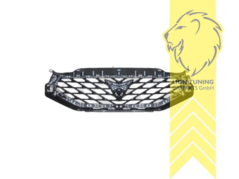 mit Emblemaufnahme, schwarz, grau, ABS Kunststoff, Eintragungsfrei / als Ersatzteil verwendbar