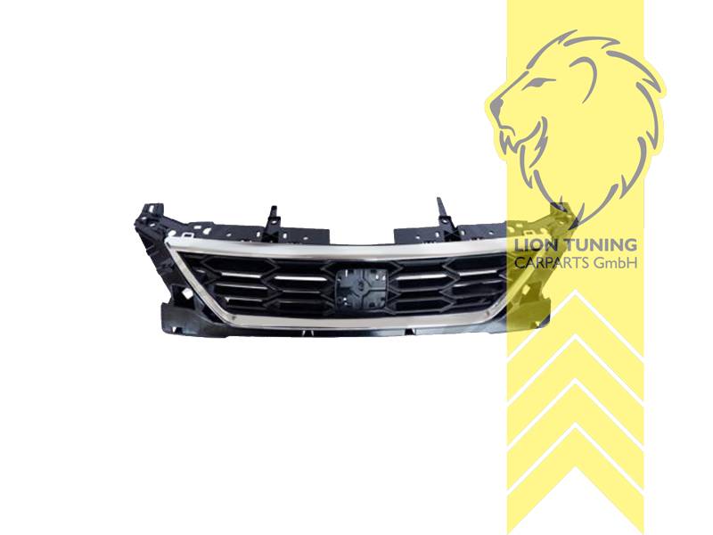 mit Emblemaufnahme, schwarz, chrom, ABS Kunststoff, Eintragungsfrei / als Ersatzteil verwendbar