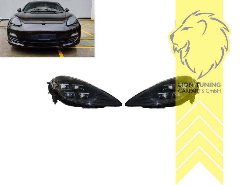 LED, mit LED Blinker, schwarz, LED Abblendlicht / LED Fernlicht, elektrisch verstellbar - Stellmotor integriert, Eintragungsfrei / mit E-Prüfzeichen, Eintragungsfrei / mit R87 Zulassung als Tagfahrlicht