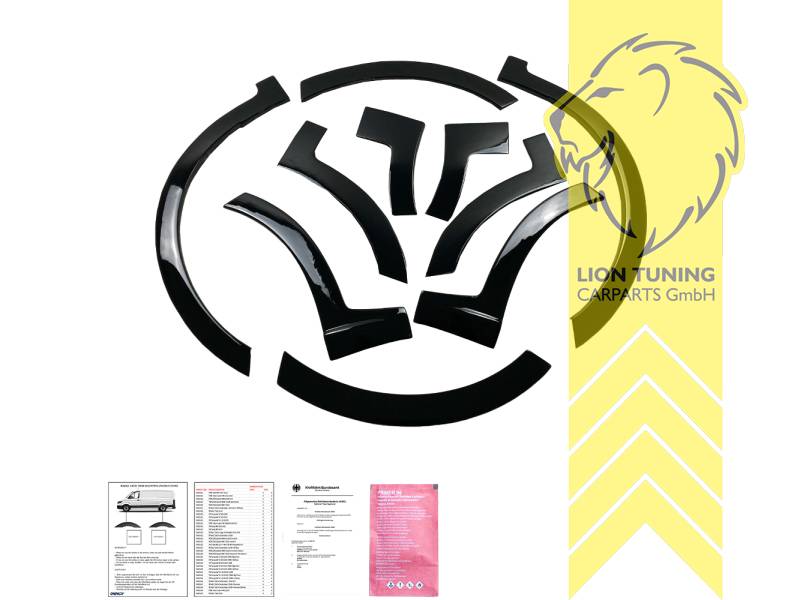 Selbstklebend, schwarz glänzend, ABS Kunststoff, Eintragungsfrei / mit ABE