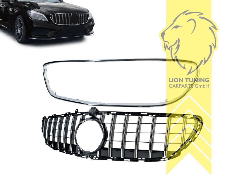 Original Mercedes Emblem wird übernommen, schwarz glänzend, chrom, auch für Modelle mit Kamera-System, ABS Kunststoff, Eintragungsfrei / als Ersatzteil verwendbar