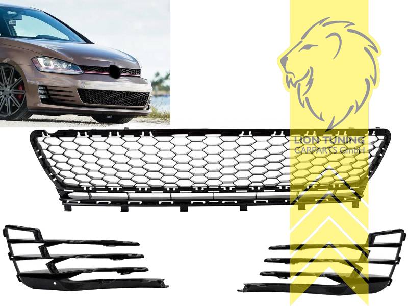 schwarz glänzend, passend für alle Original und Zubehör GTi Stoßstangen, PP Kunststoff, Eintragungsfrei / als Ersatzteil verwendbar