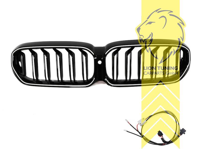 LED, schwarz glänzend, inkl. LED Tagfahrlicht, für Fahrzeuge mit Kamera-System, ABS Kunststoff, Eintragungsfrei / mit E-Prüfzeichen