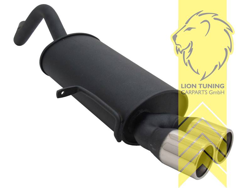 2 x 76mm SR-Design, Endrohr doppel, 76mm, Rund, Metall / Stahl, Eintragungsfrei / mit ABE