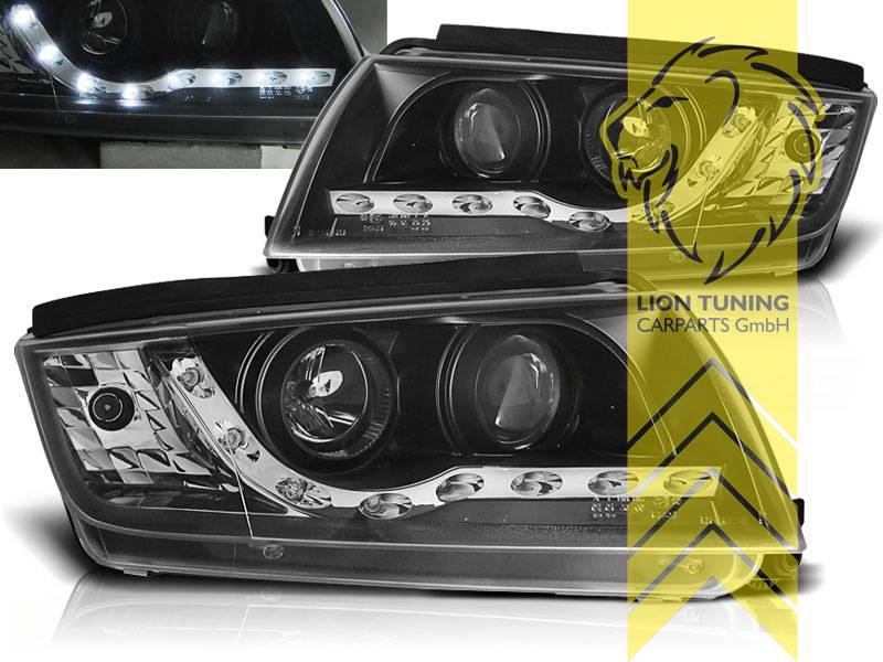 Halogen, schwarz, Abblendlicht H1 / Fernlicht H1, Blinkerbirnen BAU15S, elektrisch verstellbar - Stellmotor integriert, Eintragungsfrei / mit E-Prüfzeichen