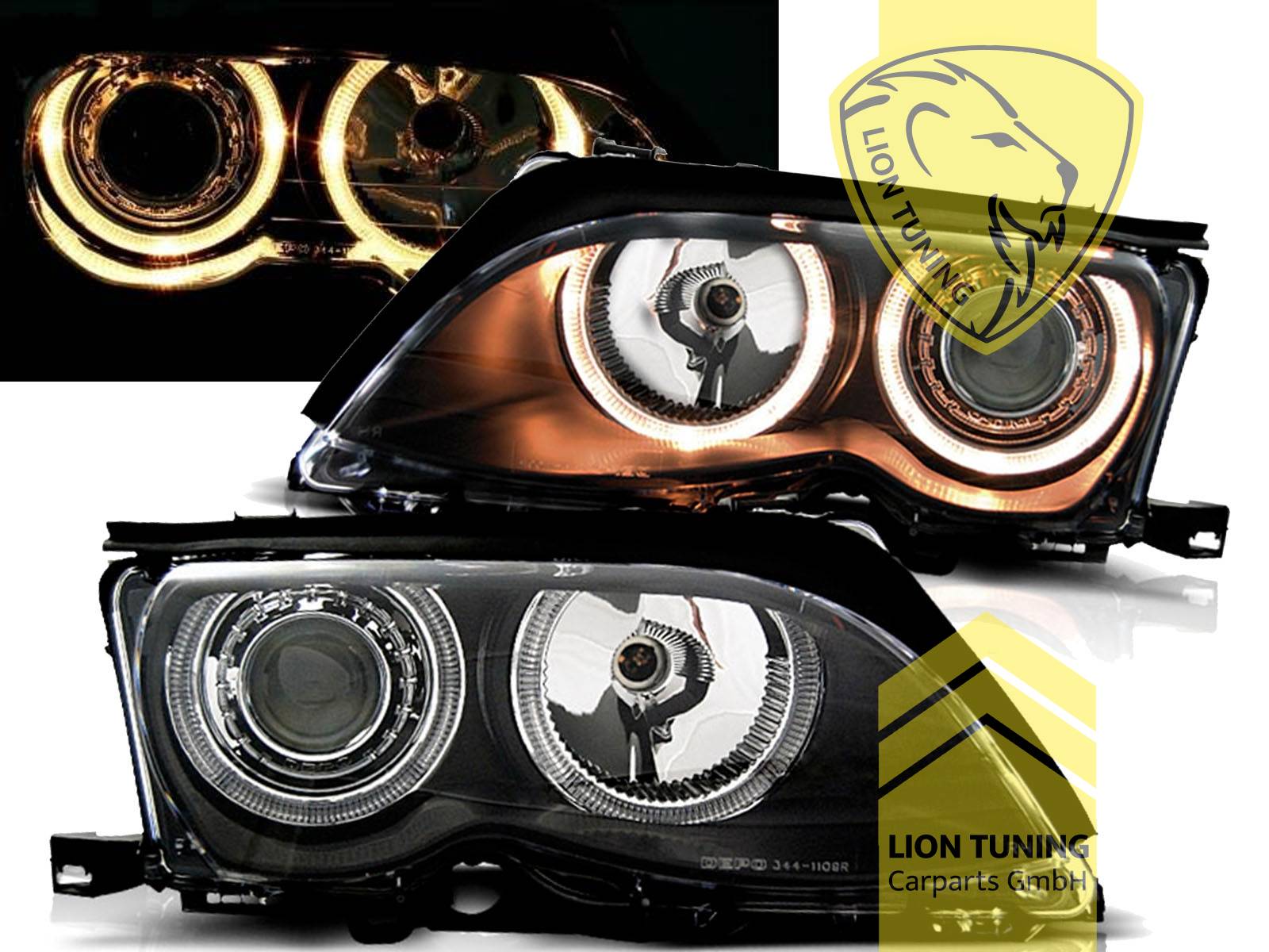Halogen, schwarz, gelb Halogen, Abblendlicht H7 / Fernlicht H7, Blinkerbirnen BAU15S, elektrisch verstellbar - Stellmotor integriert, Eintragungsfrei / mit E-Prüfzeichen