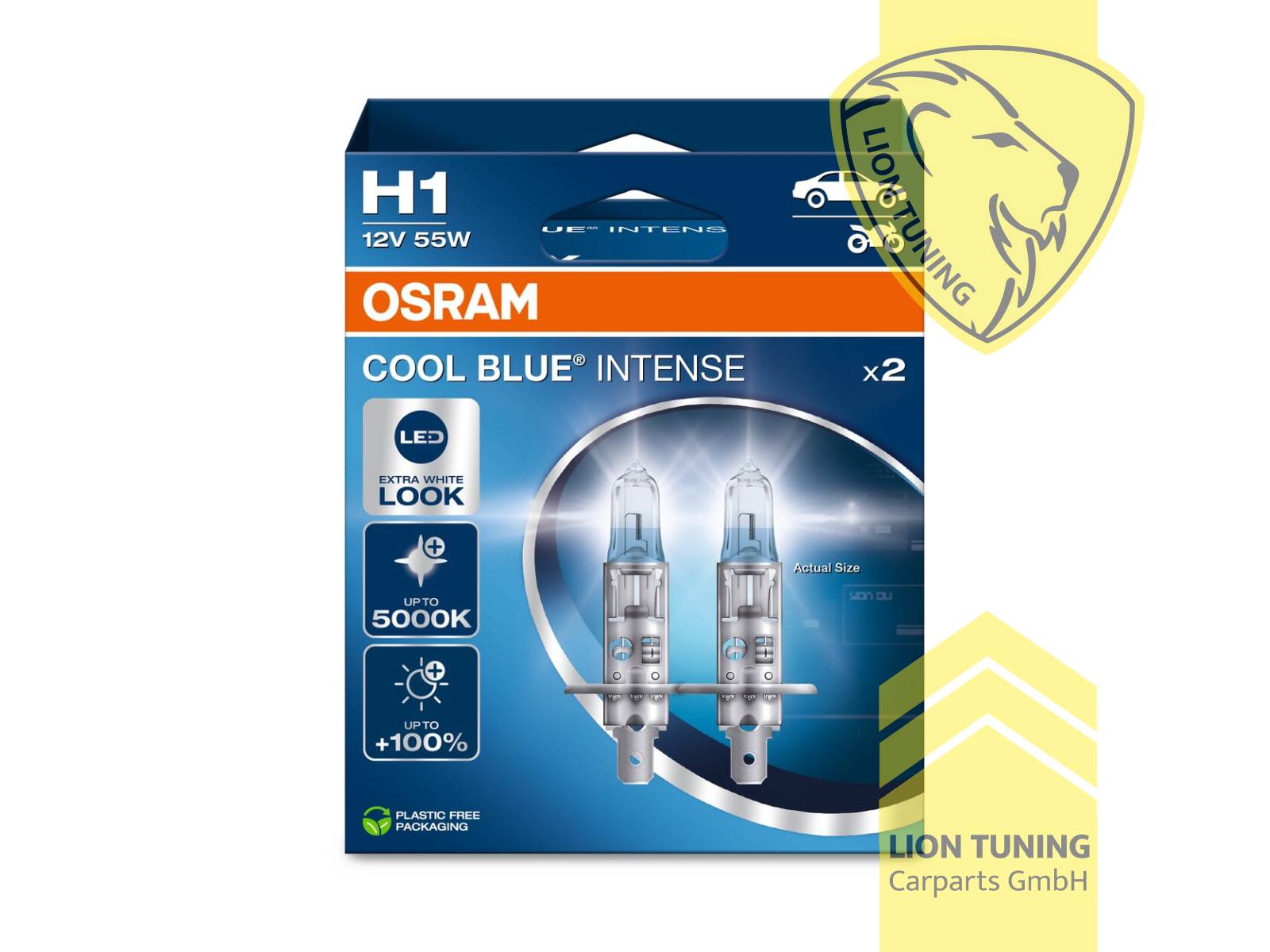Halogen, 4500K, H1, 55W, Scheinwerfer, 12 V, Eintragungsfrei / mit E-Prüfzeichen