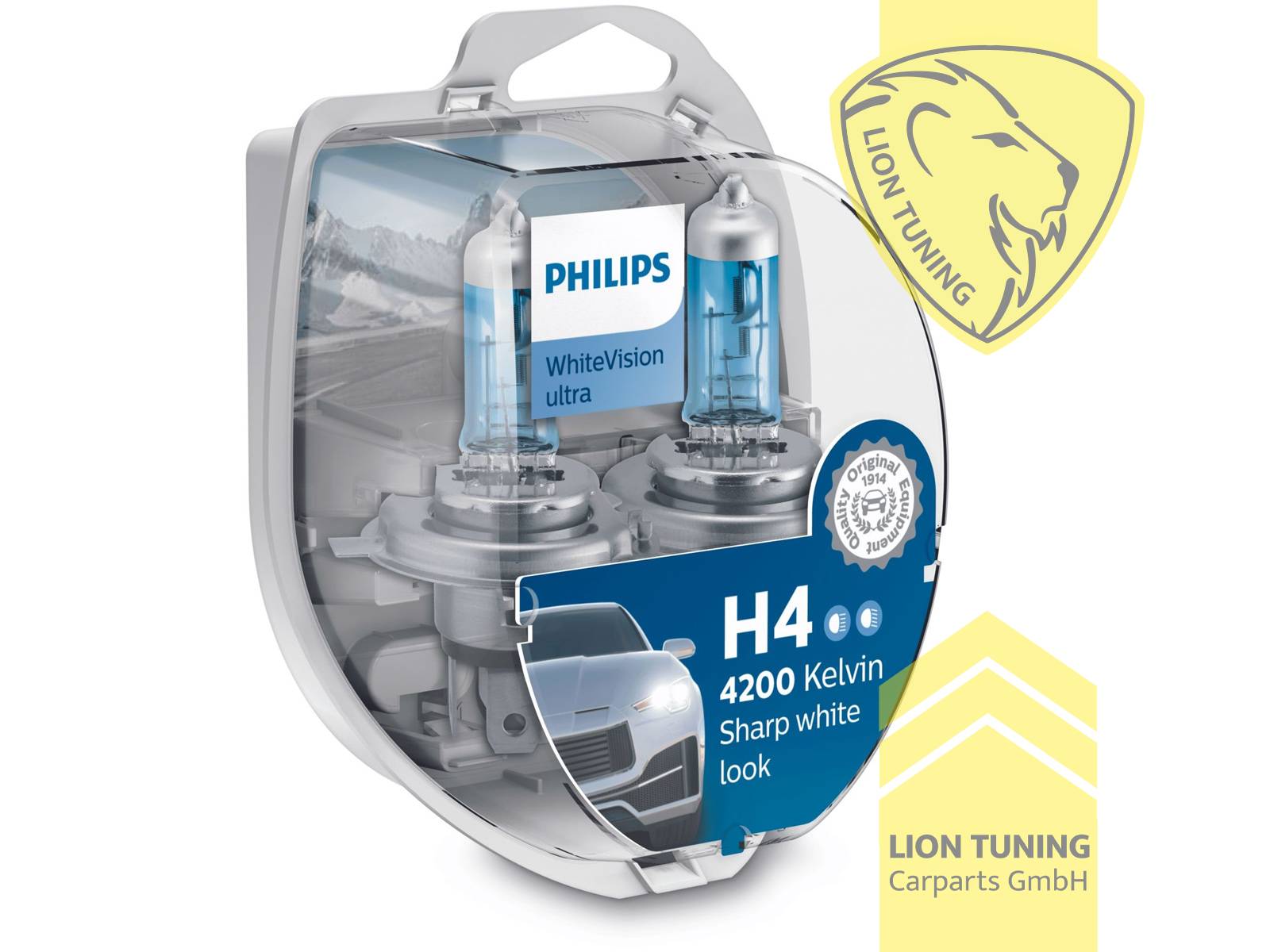 Halogen, 6000K, H4, 60W, Scheinwerfer, 12 V, Eintragungsfrei / mit E-Prüfzeichen
