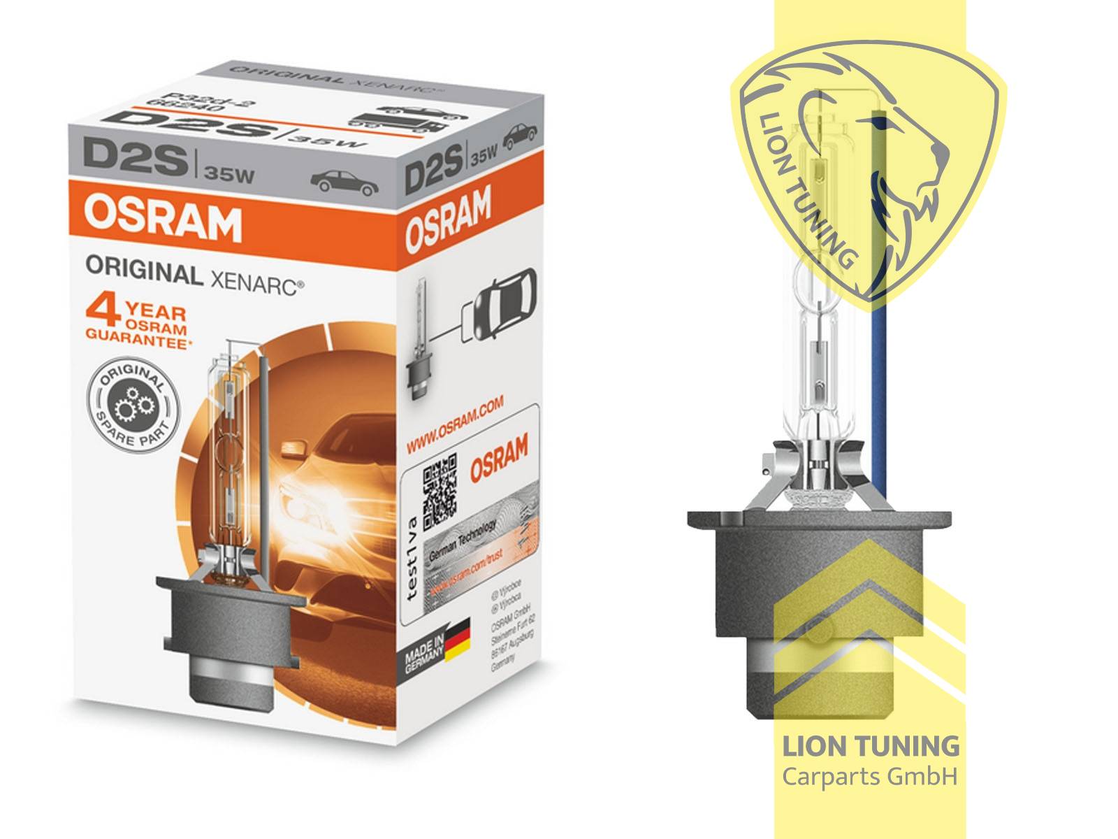 Xenon, HID, 4300K, D2S, 35W, Scheinwerfer, 12 V, Eintragungsfrei / mit E-Prüfzeichen