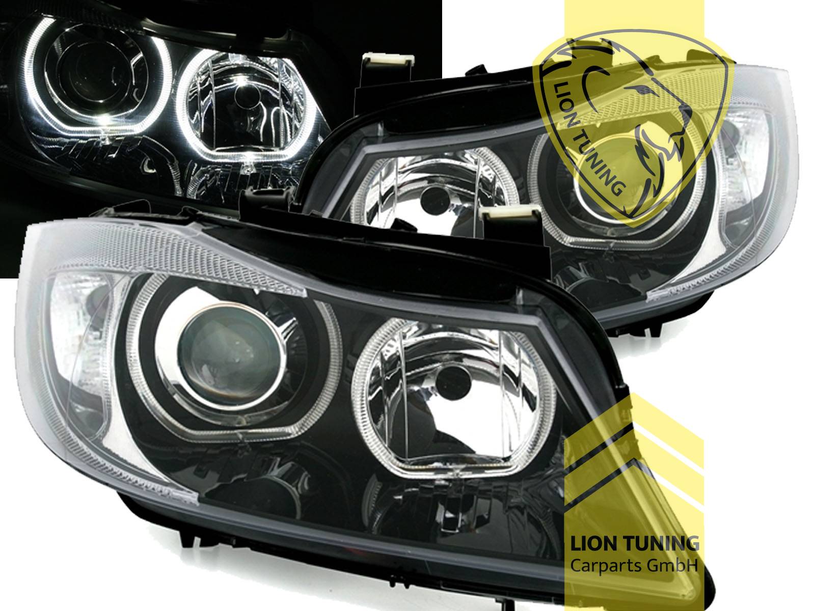 Halogen, schwarz, weiß LED, Abblendlicht H7 / Fernlicht H7, Blinkerbirnen BAU15S, elektrisch verstellbar - Stellmotor wird vom Original übernommen, Eintragungsfrei / mit E-Prüfzeichen