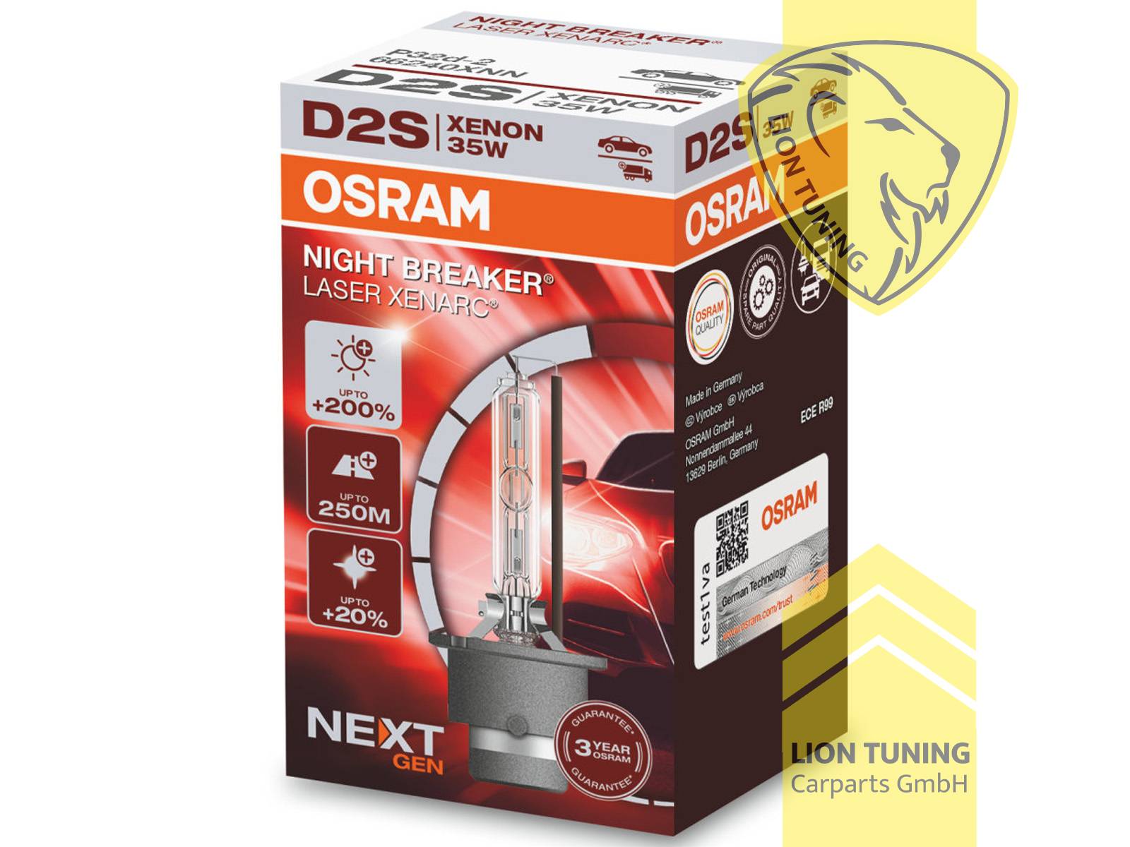 Xenon, HID, 4500K, D2S, 35W, Scheinwerfer, 12 V, Eintragungsfrei / mit E-Prüfzeichen