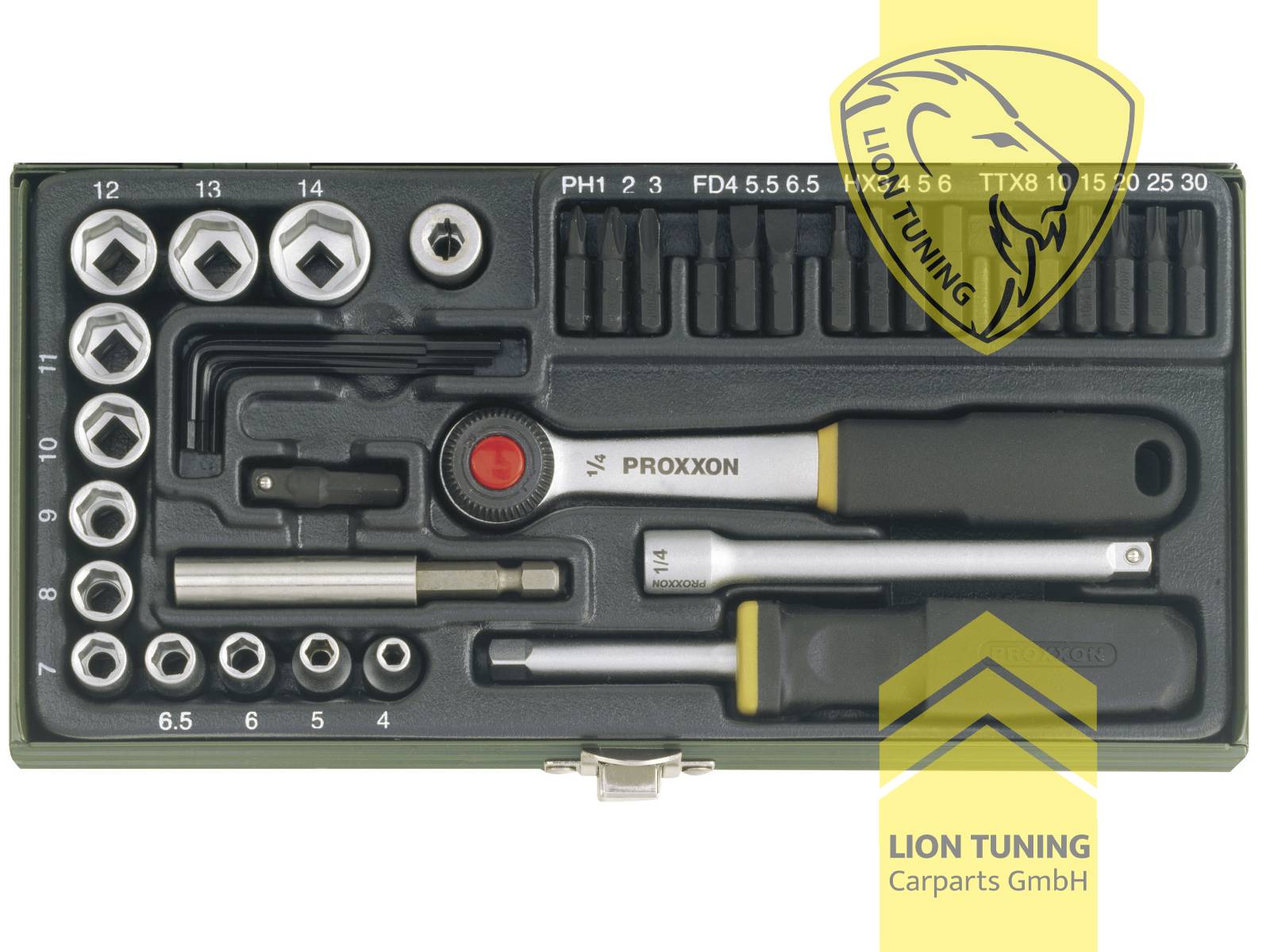 für 1/4 Zoll Vierkantantrieb (6,3 mm), silber, 1/4 Zoll, Proxxon, Chrom-Vanadium-Stahl