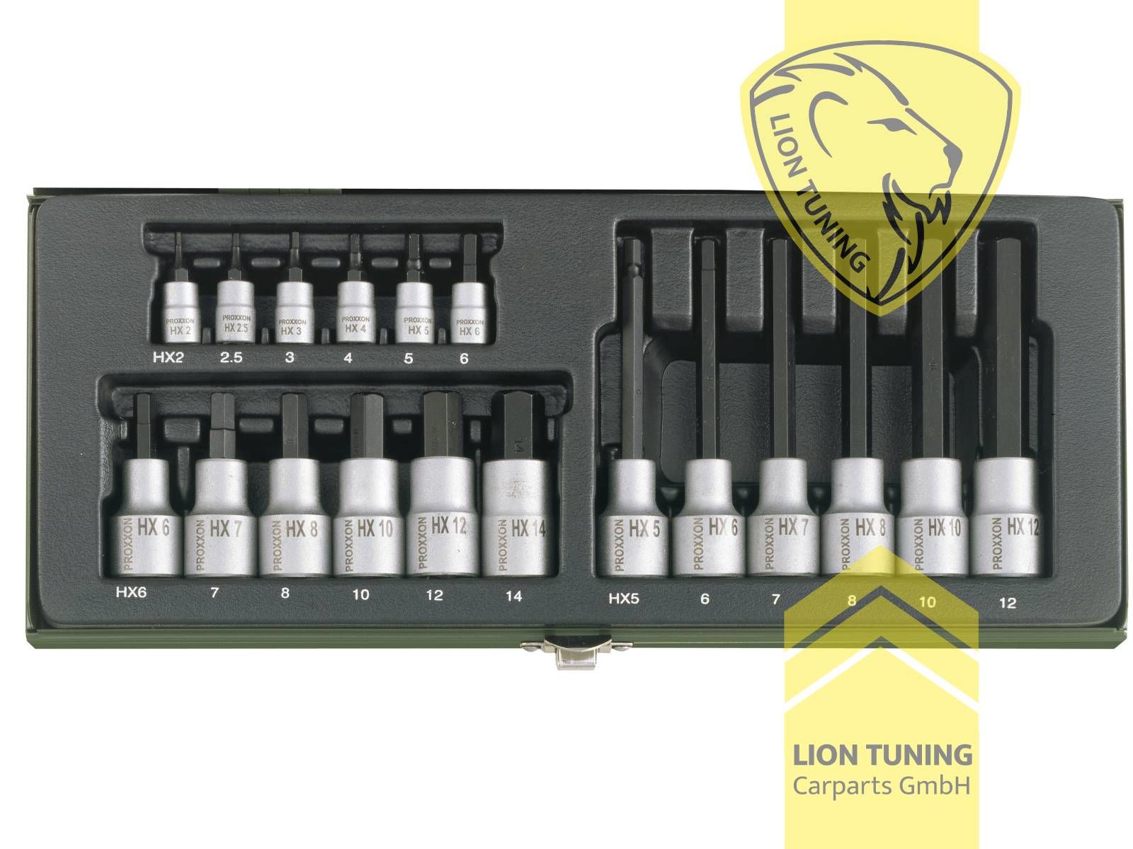 für 1/2 Zoll Vierkantantrieb (12,5 mm), für 1/4 Zoll Vierkantantrieb (6,3 mm), silber, 1/2 Zoll, 1/4 Zoll, Proxxon, Chrom-Vanadium-Stahl