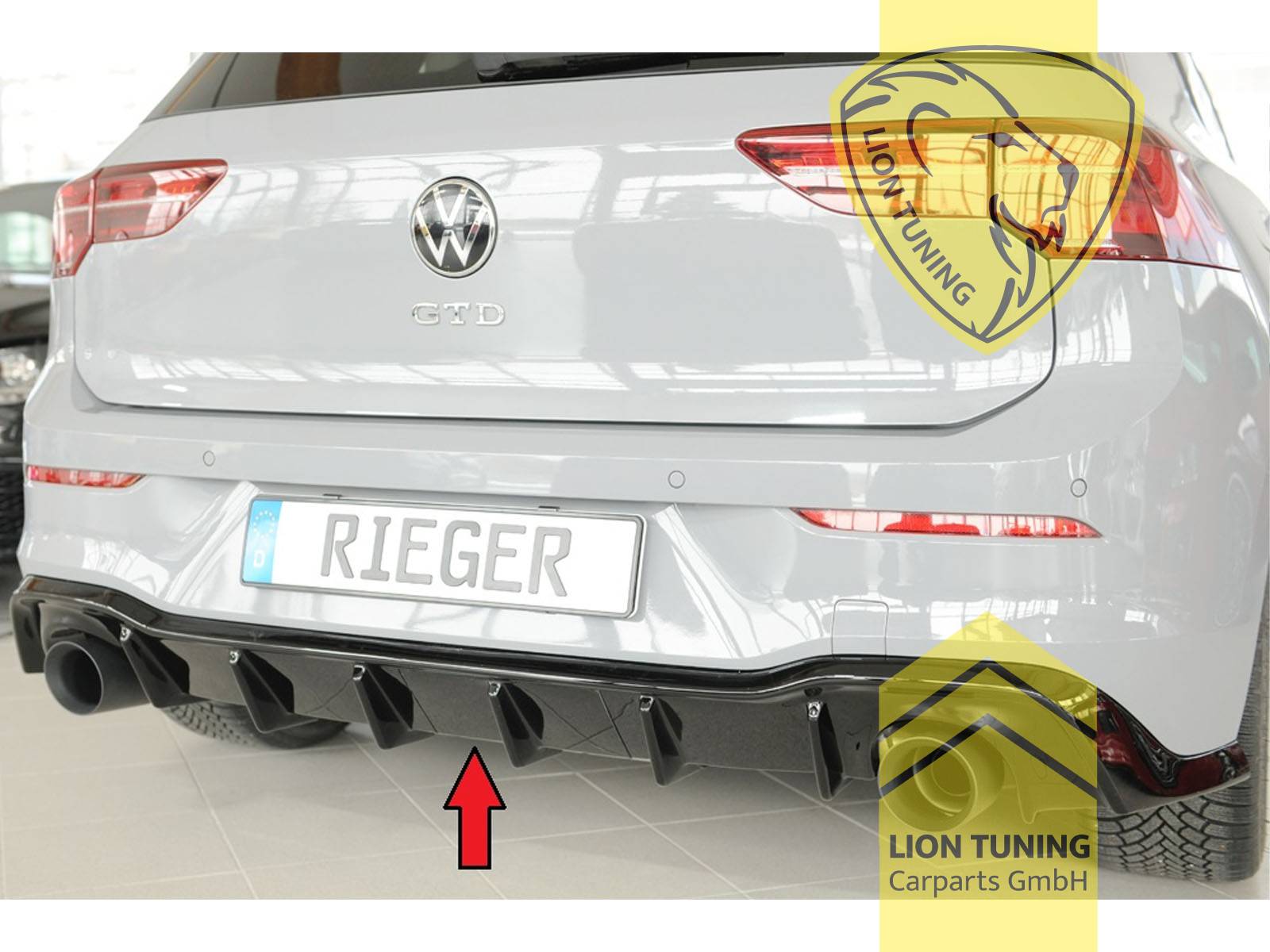 links und rechts, schwarz glänzend, Passt bei Golf 8 GTD / GTE nur in Verbindung mit Sport-ESD mit Endrohr je 1x li./re. bis max. ø110mm. Nicht für