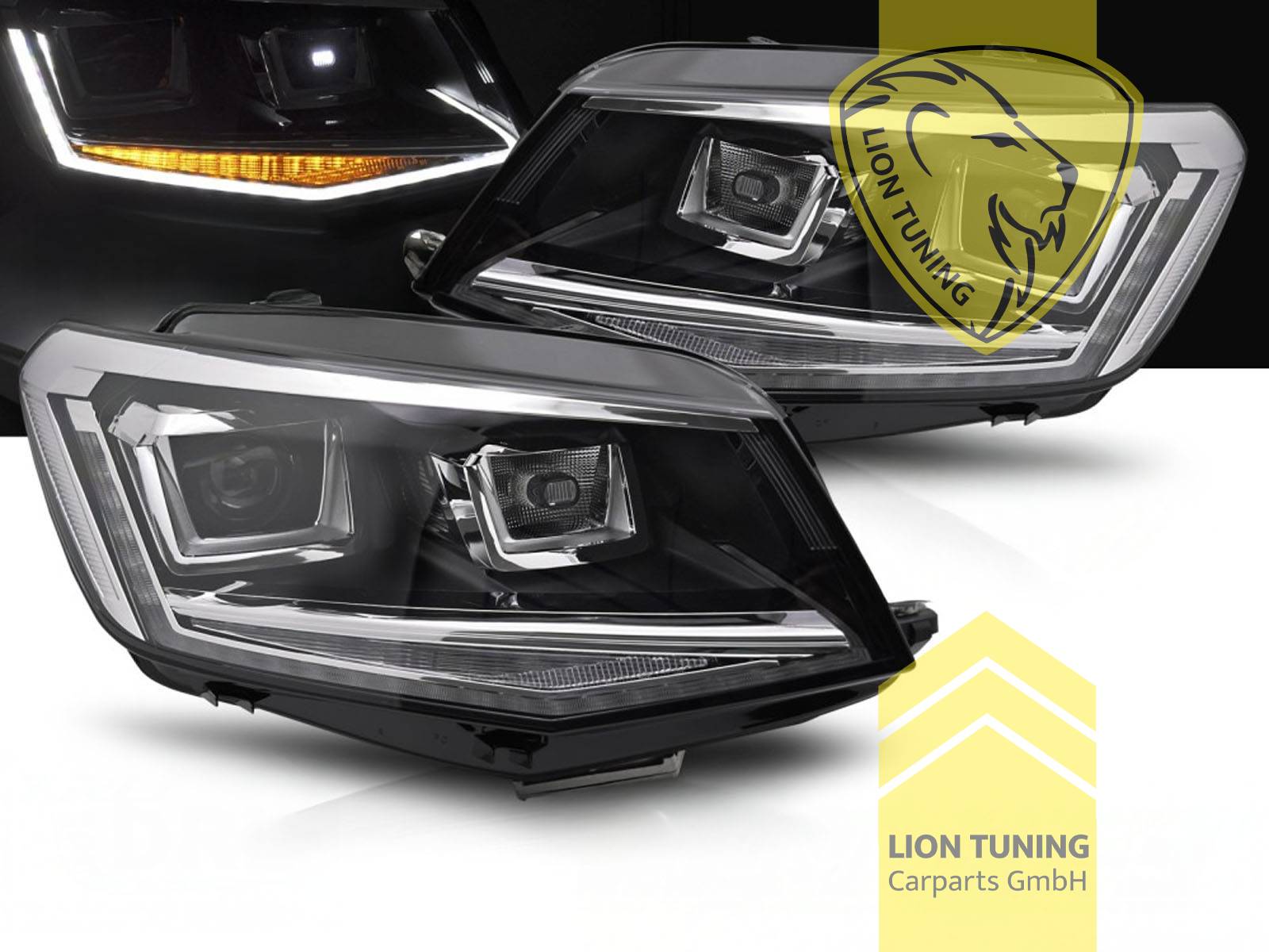 LED, dynamischer LED Blinker, schwarz, nur passend für Fahrzeuge mit original Halogen Scheinwerfern, elektrisch verstellbar - Stellmotor integriert, Eintragungsfrei / mit E-Prüfzeichen