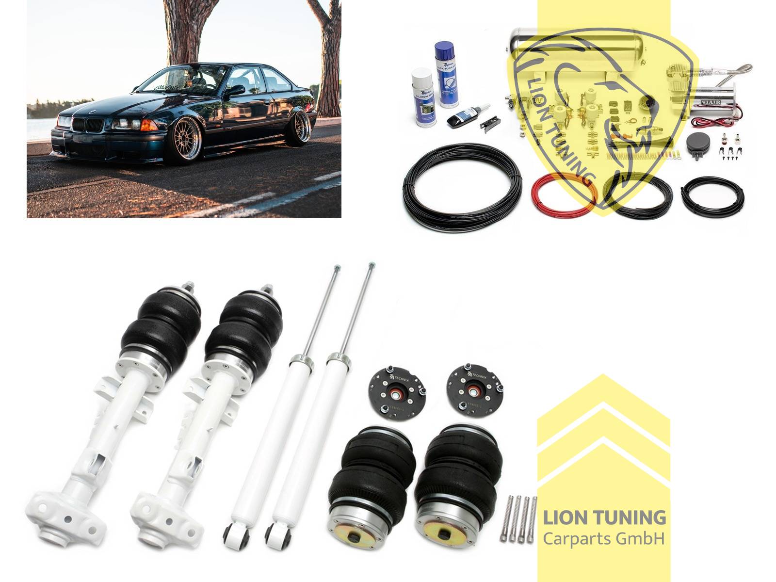 11,5L Tank chrom / ViAir Kompressor chrom, fest, weiss, nicht passend für Compact, nicht passend für M3, Stahl verzinkt, Eintragungspflichtig / Teilegutachten wird nach Kauf spezifisch ausgestellt