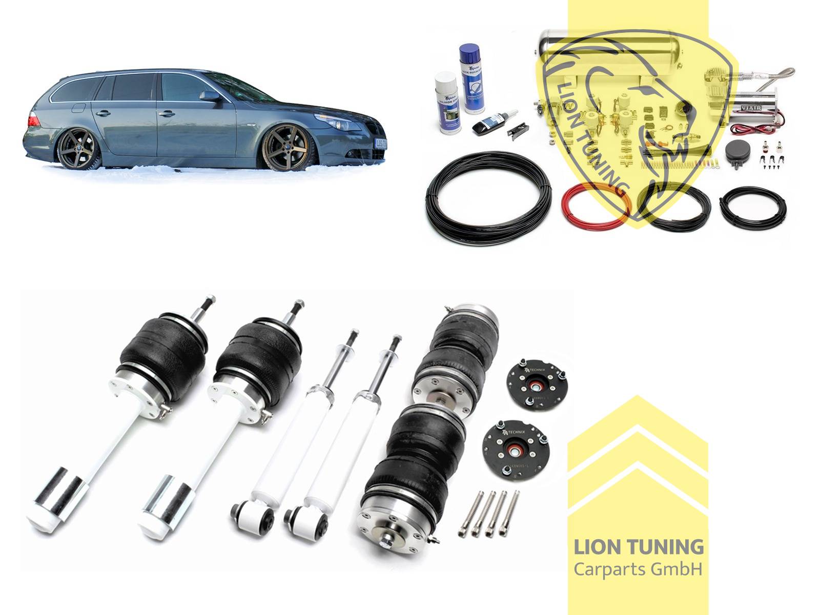 11,5L Tank chrom / ViAir Kompressor chrom, fest, weiss, nicht passend für Limousine, Nicht für M5 Modelle, nicht passend für Allrad, Stahl verzinkt, Eintragungspflichtig / Teilegutachten wird nach Kauf spezifisch ausgestellt