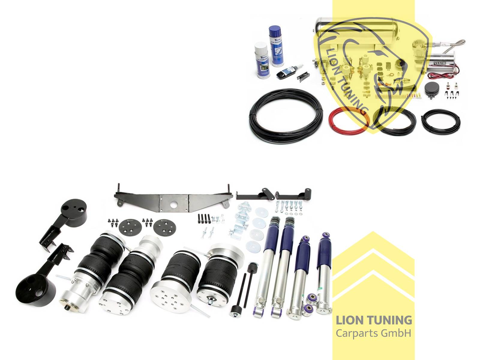 Nicht für Fahrzeuge mit Niveauregulierung / Luftfederung, nicht für Sonderausführungen F123, Langversion V123, 11,5L Tank chrom / ViAir Kompressor chrom, Zug- und Druckstufe gleichzeitig einstellbar, weiss, Stahl verzinkt, Eintragungspflichtig / Teilegutachten wird nach Kauf spezifisch ausgestellt