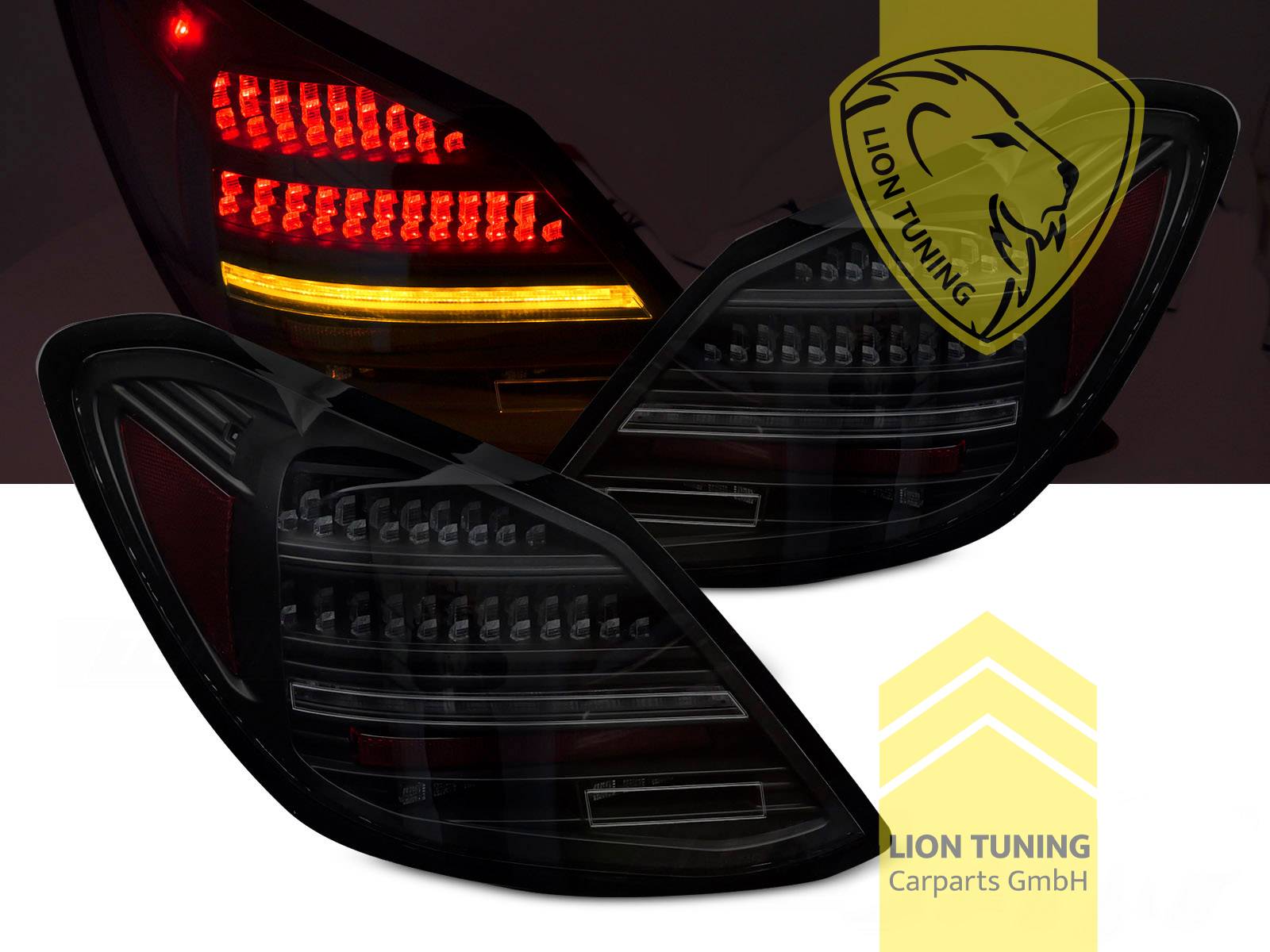 LED, mit LED Blinker, dynamischer LED Blinker, schwarz, smoke, nur passend bei Fahrzeugen mit Original Halogen Rückleuchten, Eintragungsfrei / mit E-Prüfzeichen