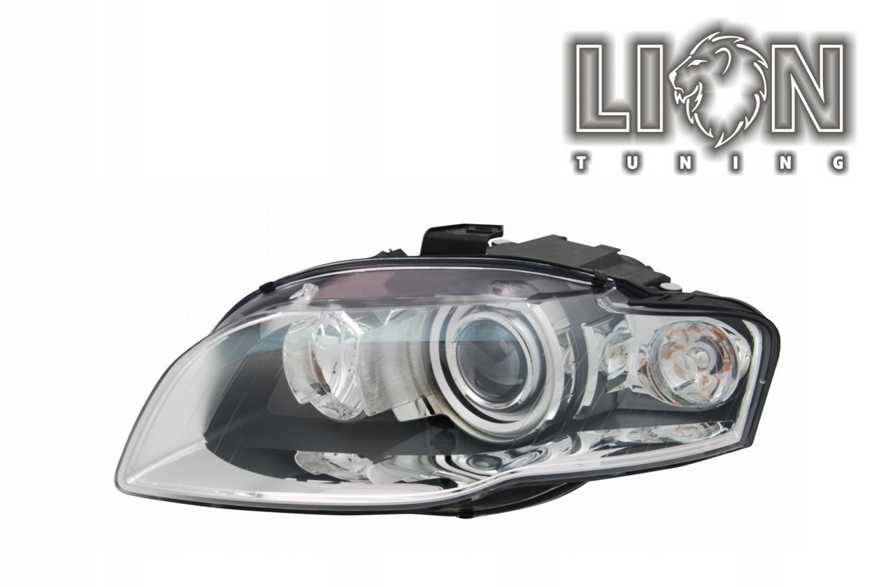 Xenon, HID, mit Tagfahrlicht, nicht für Fahrzeuge mit Kurvenlicht, Abblendlicht und Fernlicht in einer Linse D1S, elektrisch verstellbar - Stellmotor integriert, inkl. Verschlusskappe und Lampenträger, ohne Leuchtmittel, Eintragungsfrei / mit E-Prüfzeichen