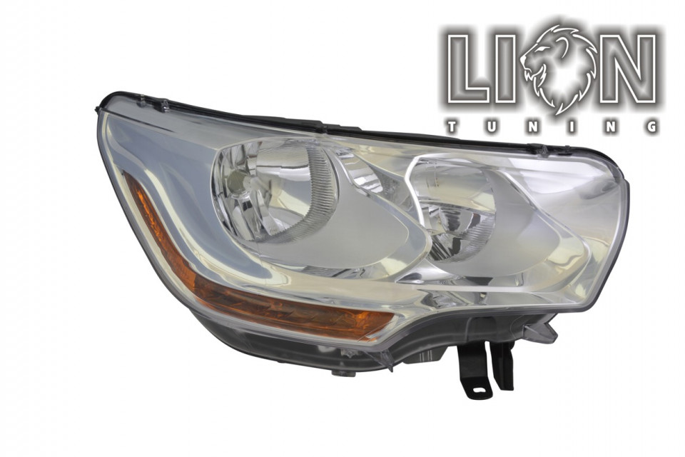 Halogen, mit Tagfahrlicht, 10-poliger Anschlussstecker, Abblendlicht H7 / Fernlicht H1, elektrisch verstellbar - Stellmotor integriert, inkl. Verschlusskappe und Lampenträger, ohne Leuchtmittel, Standard Ausführung, Eintragungsfrei / mit E-Prüfzeichen