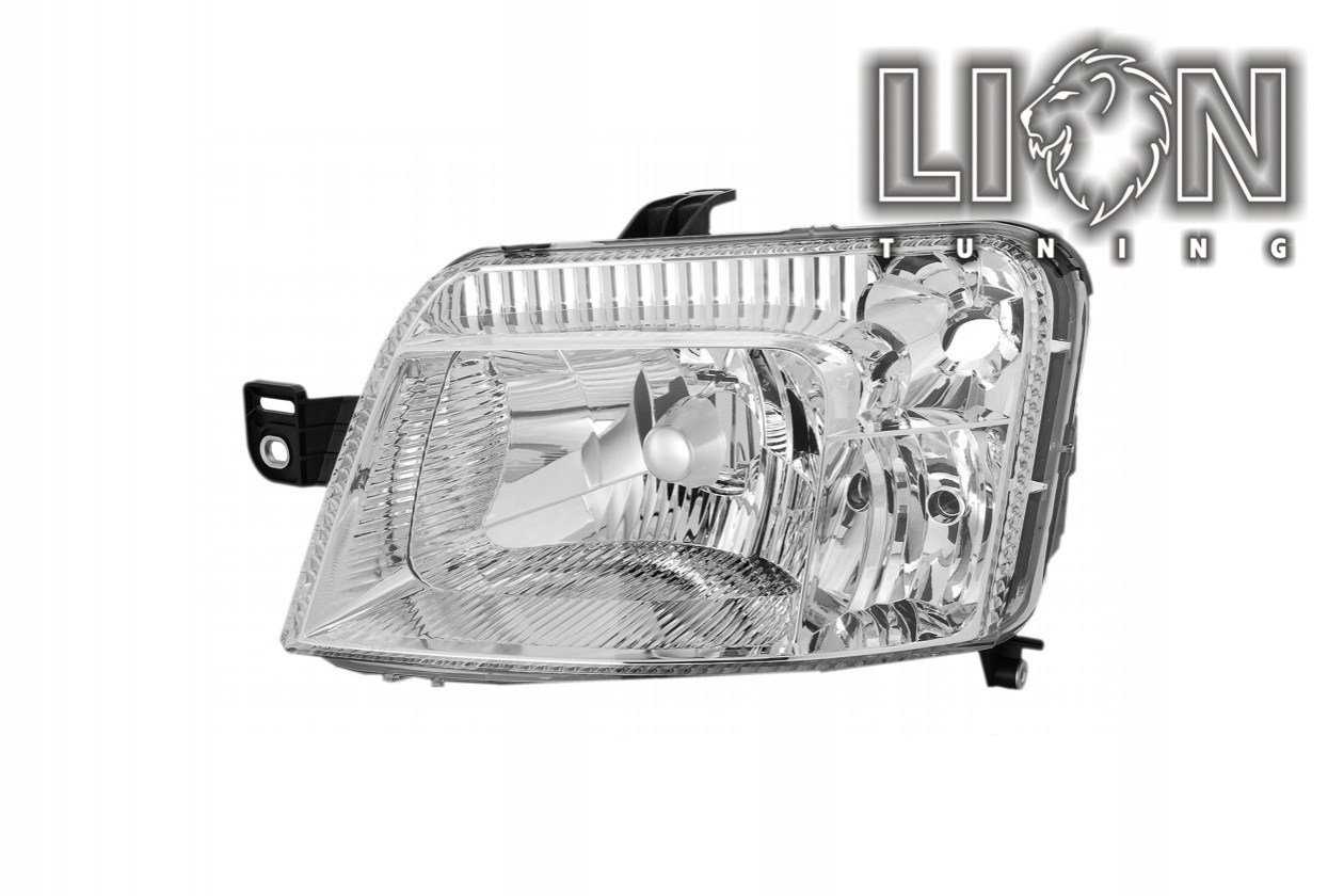 Halogen, Abblendlicht und Fernlicht H4, elektrisch verstellbar - Stellmotor integriert, inkl. Verschlusskappe und Lampenträger, ohne Leuchtmittel, Eintragungsfrei / mit E-Prüfzeichen