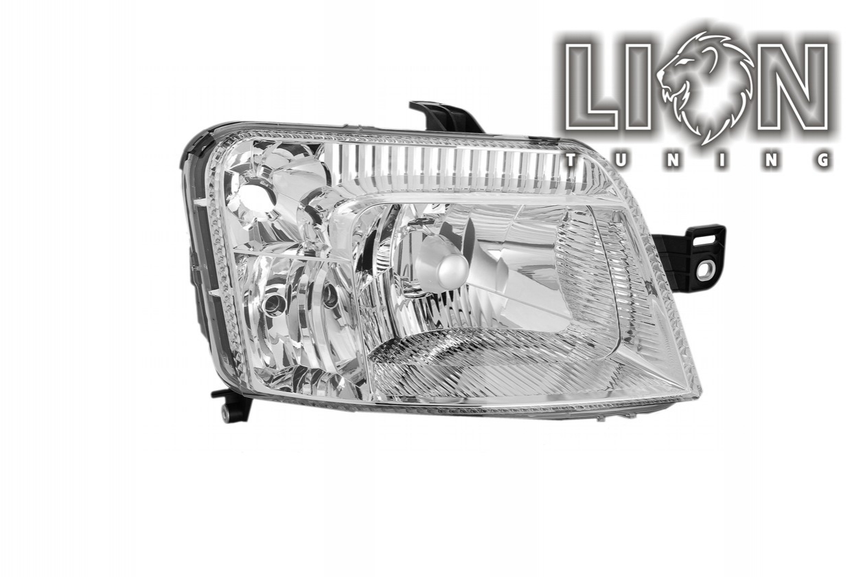 Halogen, Abblendlicht und Fernlicht H4, elektrisch verstellbar - Stellmotor integriert, inkl. Verschlusskappe und Lampenträger, ohne Leuchtmittel, Eintragungsfrei / mit E-Prüfzeichen