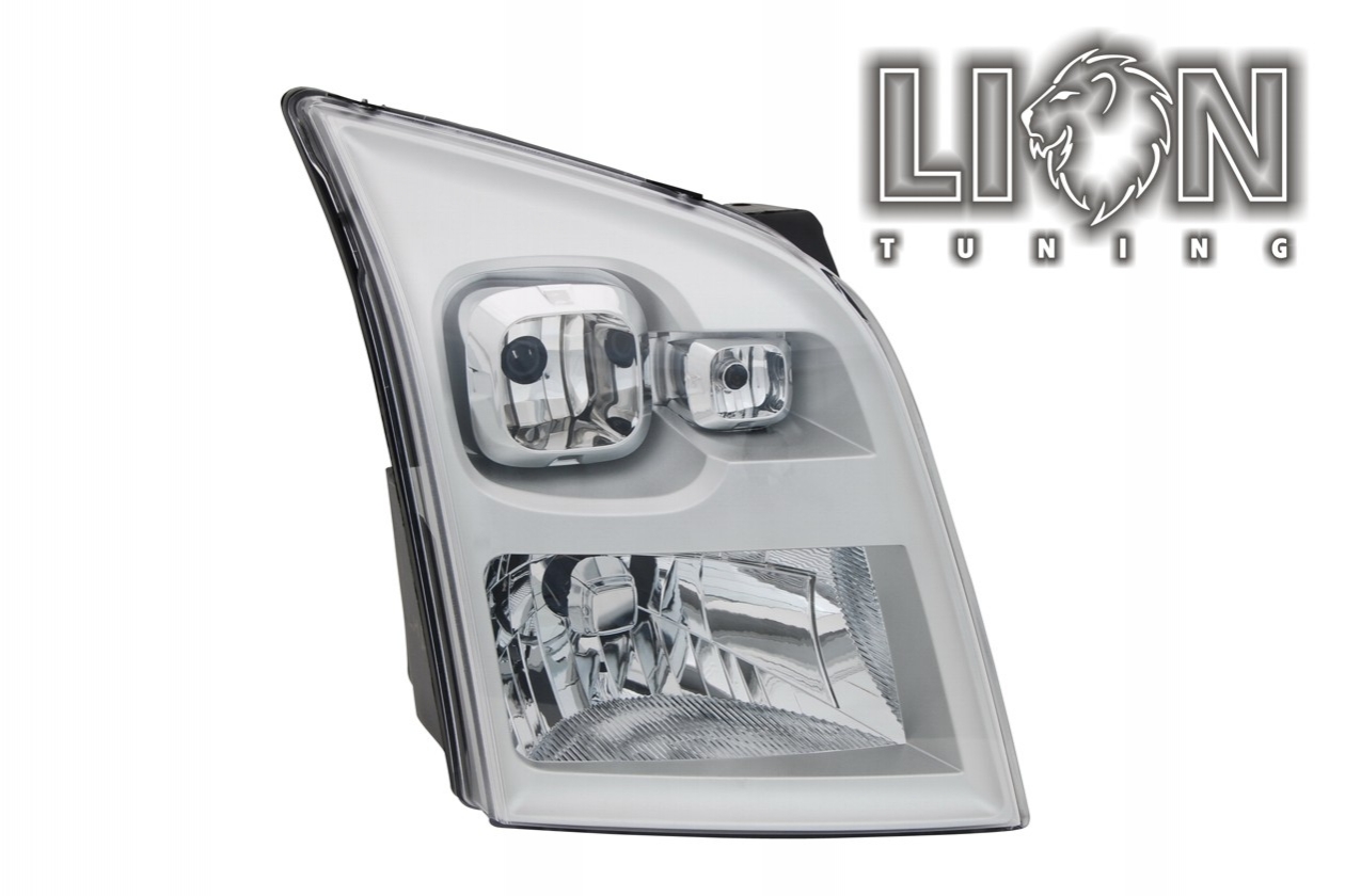 Halogen, Abblendlicht und Fernlicht H4, elektrisch verstellbar - Stellmotor integriert, inkl. Verschlusskappe und Lampenträger, ohne Leuchtmittel, Standard Ausführung, Eintragungsfrei / mit E-Prüfzeichen