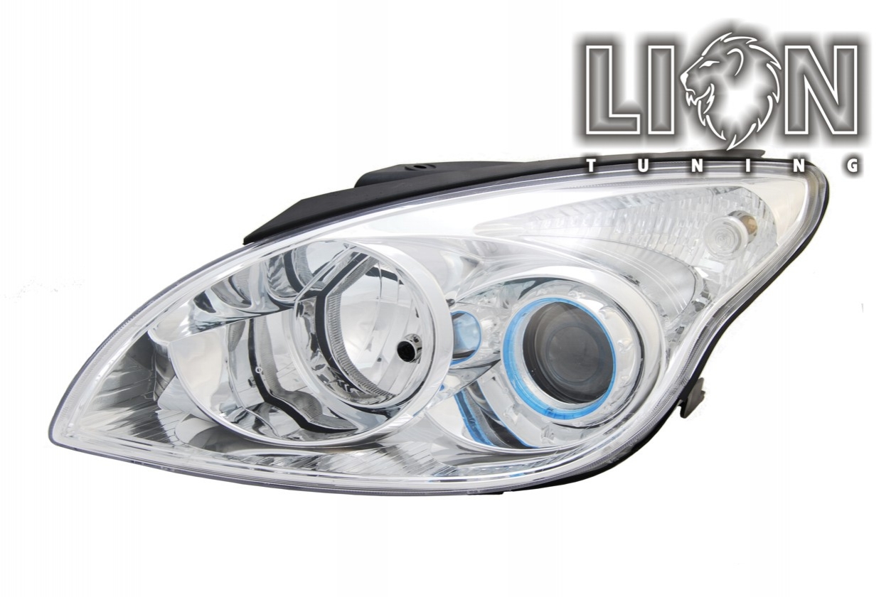 Halogen, für Fahrzeuge aus Koreanischer Produktion, Abblendlicht H7 / Fernlicht H1, elektrisch verstellbar - Stellmotor wird vom Original übernommen, inkl. Verschlusskappe und Lampenträger, ohne Leuchtmittel, Standard Ausführung, Eintragungsfrei / mit E-Prüfzeichen