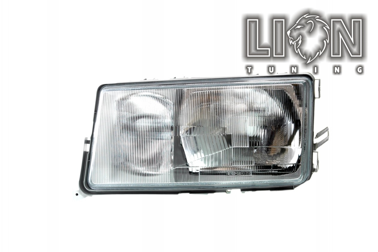 Halogen, mit Nebelscheinwerfer, Abblendlicht und Fernlicht H4 / Nebelscheinwerfer H3, pneumatische Verstellung - wie Original, inkl. Verschlusskappe und Lampenträger, ohne Leuchtmittel, Standard Ausführung, Eintragungsfrei / mit E-Prüfzeichen