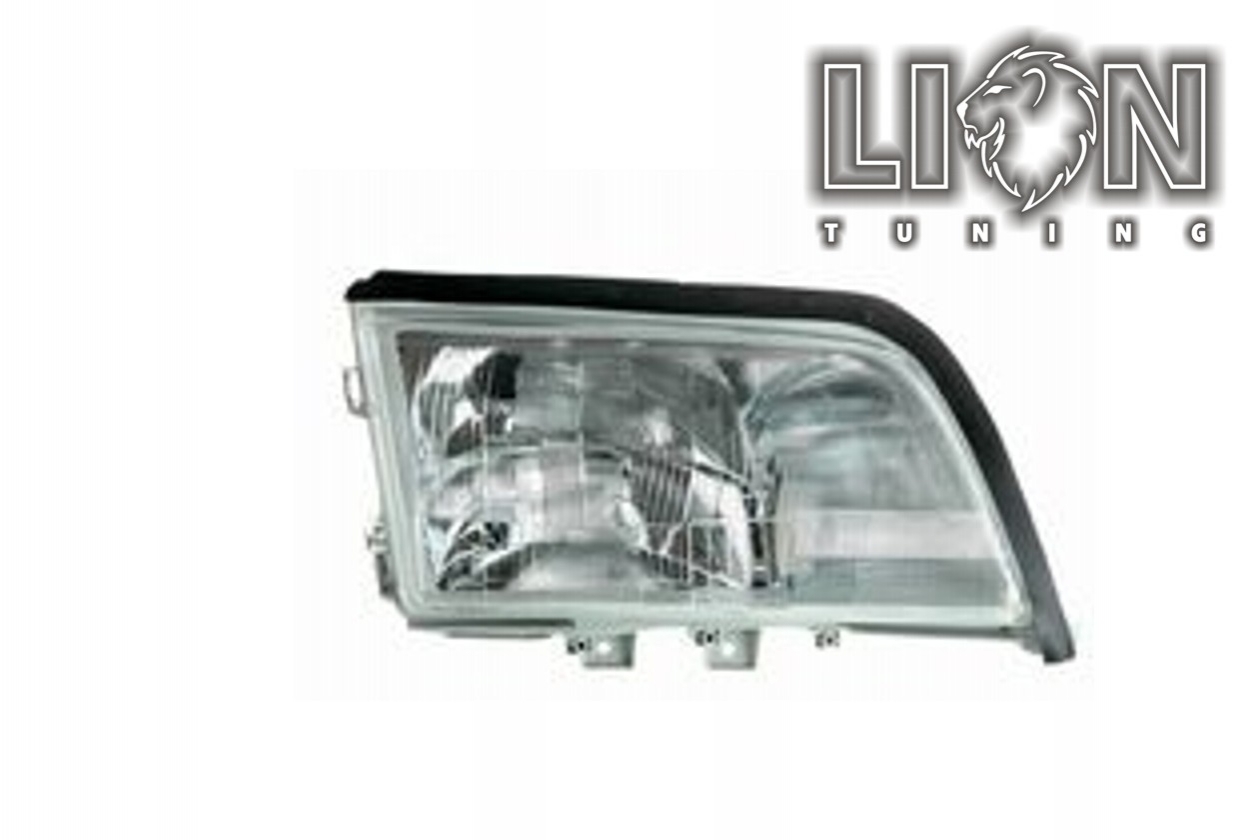 Halogen, mit Nebelscheinwerfer, Abblendlicht H1 / Fernlicht H1 / Nebelscheinwerfer H3, pneumatische Verstellung - wie Original, inkl. Verschlusskappe und Lampenträger (PL), ohne Leuchtmittel, Standard Ausführung, Eintragungsfrei / mit E-Prüfzeichen