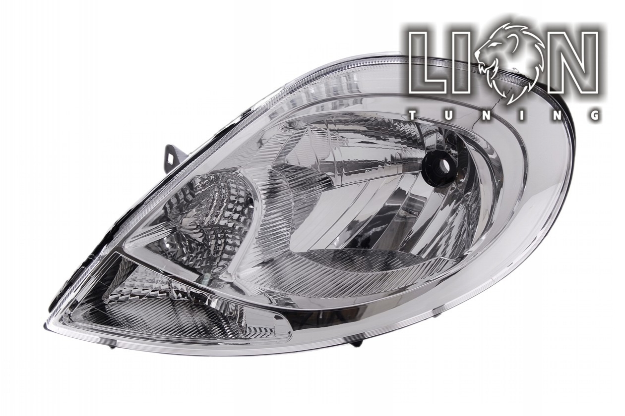 Halogen, Abblendlicht und Fernlicht H4, elektrisch verstellbar - Stellmotor integriert, inkl. Verschlusskappe und Lampenträger, ohne Leuchtmittel, Eintragungsfrei / mit E-Prüfzeichen