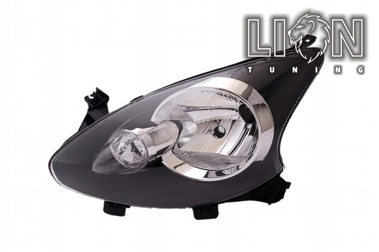 Halogen, Abblendlicht und Fernlicht H4, elektrisch verstellbar - Stellmotor integriert, inkl. Verschlusskappe und Lampenträger, ohne Leuchtmittel, Eintragungsfrei / mit E-Prüfzeichen