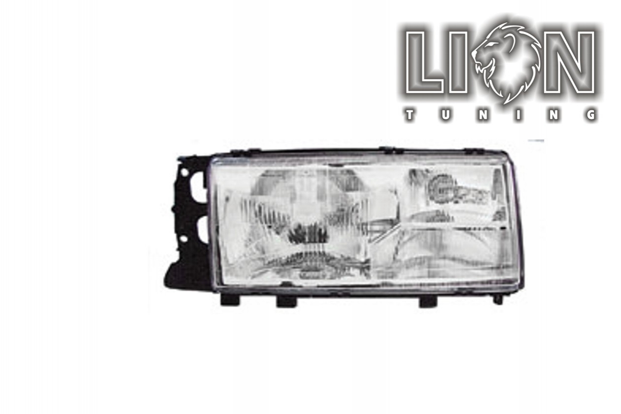 Halogen, mit Nebelscheinwerfer, Abblendlicht H4 / Fernlicht H3 / Nebelscheinwerfer H3, manuell verstellbar, inkl. Verschlusskappe und Lampenträger (PL), ohne Leuchtmittel, Standard Ausführung, Eintragungsfrei / mit E-Prüfzeichen