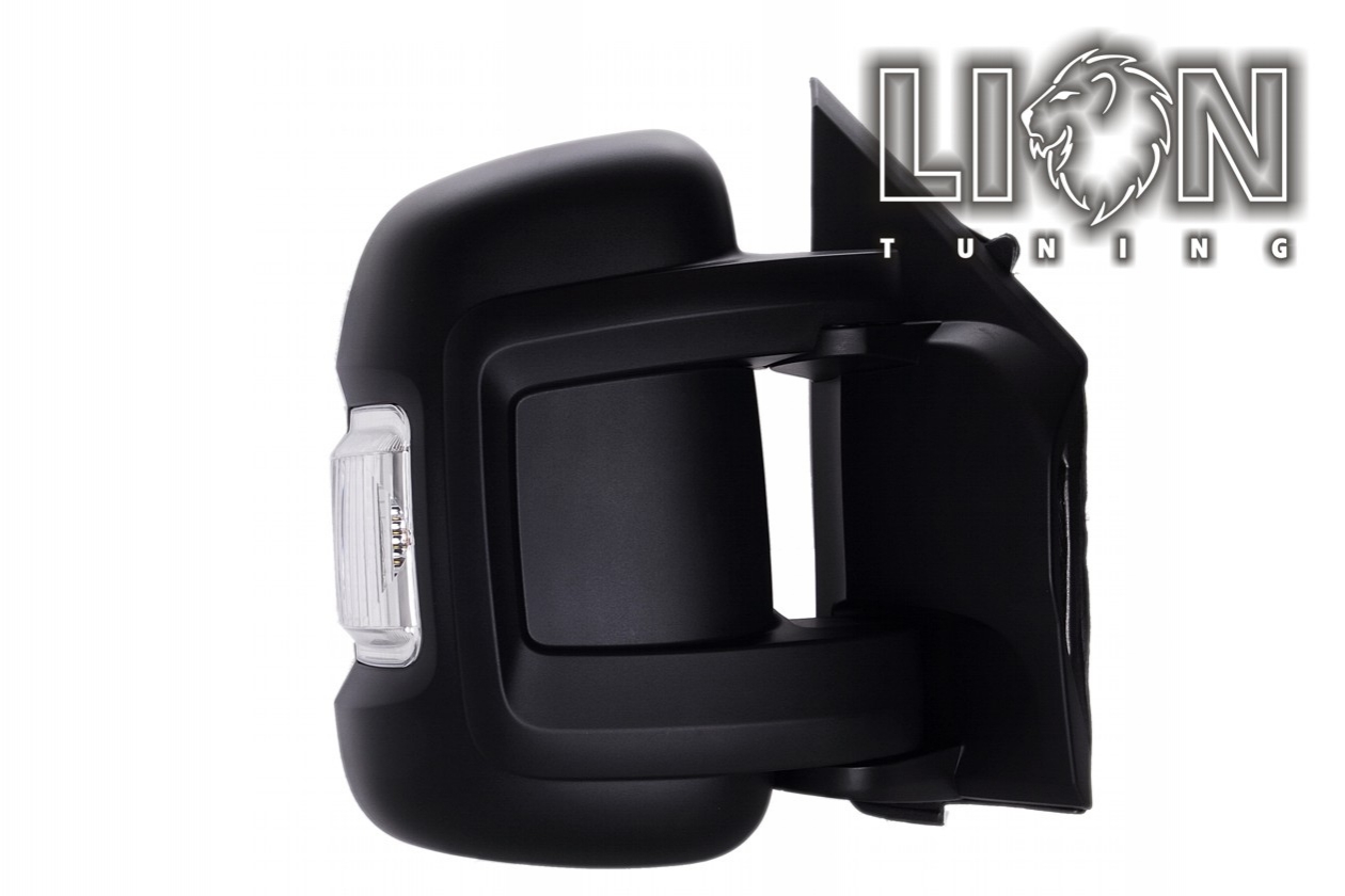 mit Blinkleuchte, Mechanisch, schwarz, kurzer Spiegelarm, convex, Eintragungsfrei / keine Eintragung nötig