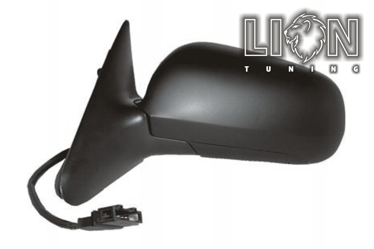 Beheizbar, Elektrisch, grau, großes Spiegelgehäuse, grundiert, asphärisch, Eintragungsfrei / keine Eintragung nötig