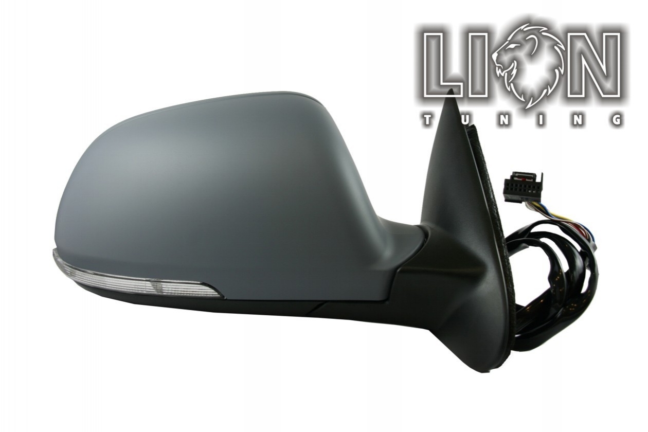 Beheizbar, mit Vorfeldbeleuchtung, mit Blinkleuchte, Elektrisch, grau, grundiert, convex, Eintragungsfrei / keine Eintragung nötig