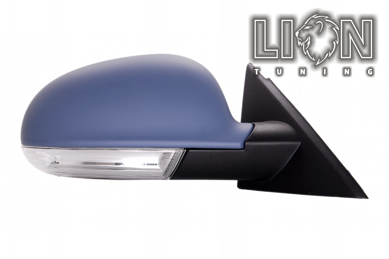 Beheizbar, mit Vorfeldbeleuchtung, mit Blinkleuchte, Elektrisch, grau, grundiert, convex, Eintragungsfrei / keine Eintragung nötig