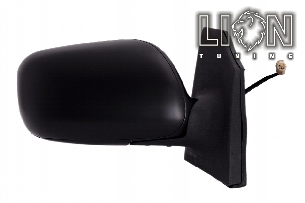 Elektrisch, grau, schwarz lackierfähig / vorgrundierte Spiegelkappe, Anschlussstecker rund, grundiert, convex, Eintragungsfrei / keine Eintragung nötig